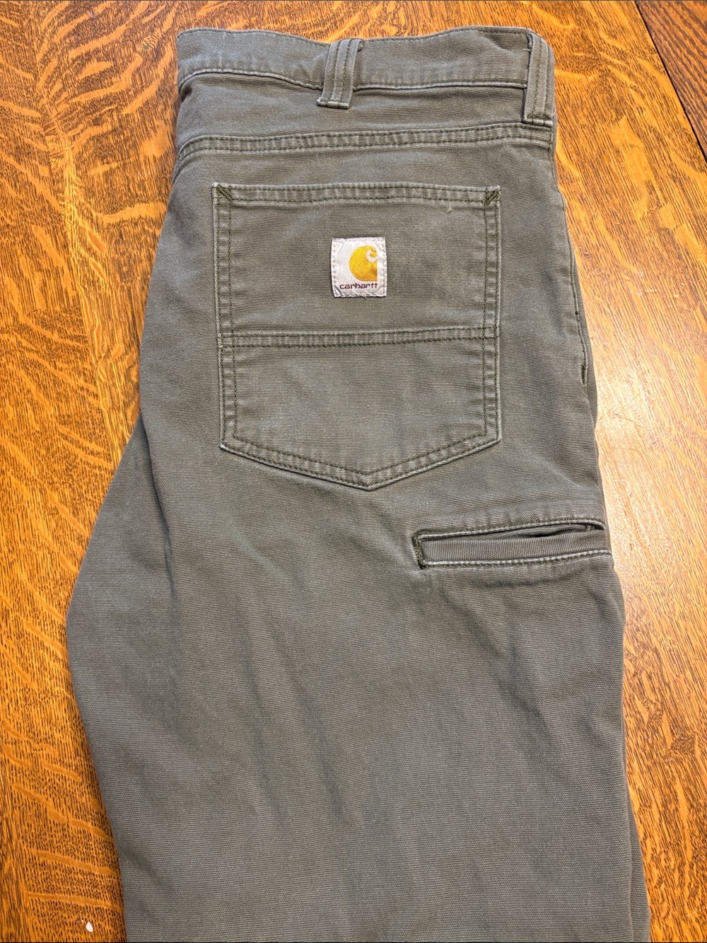 Carhartt Olive Utility Work Pants with Back Pocket